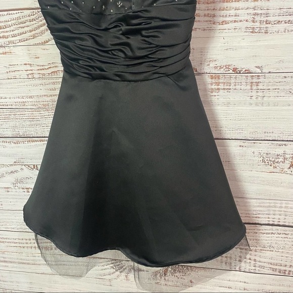 MORI LEE by Madeline Gardner black beaded‎ size 6 Flare mini prom floral … - Picture 3 of 7